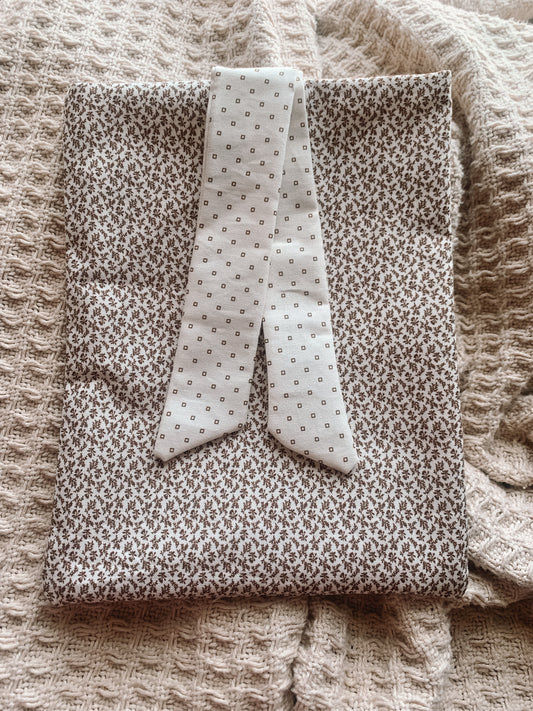 Brown Floral Book Pouch